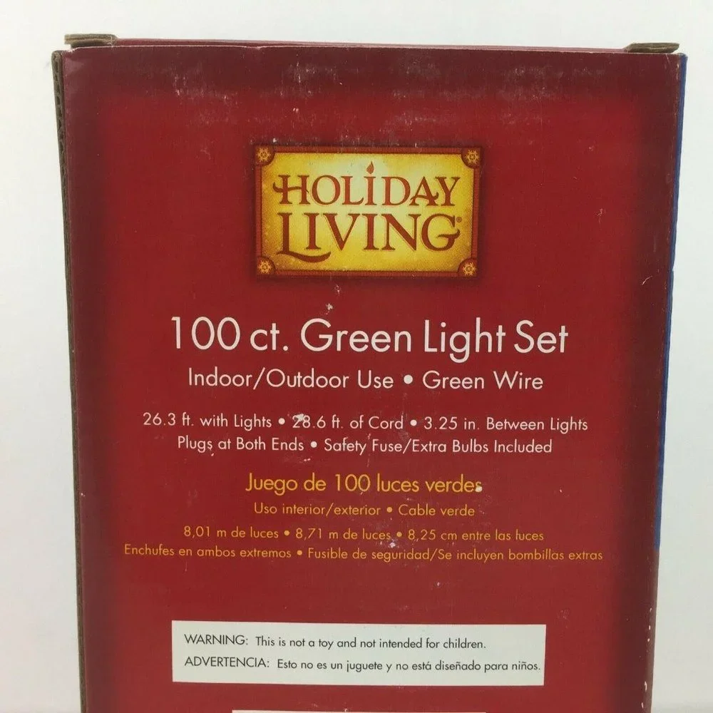 Holiday Living 100 Green Christmas Light Set Green Wire U04ZI24D